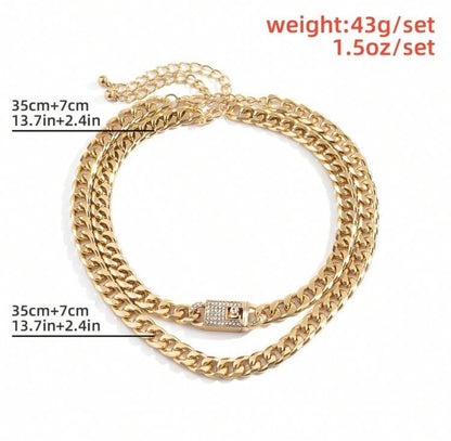 “Layered Cuban” Gold Necklace