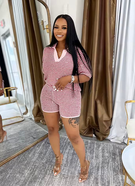 “Nari Knit” Pink 2 Piece Set