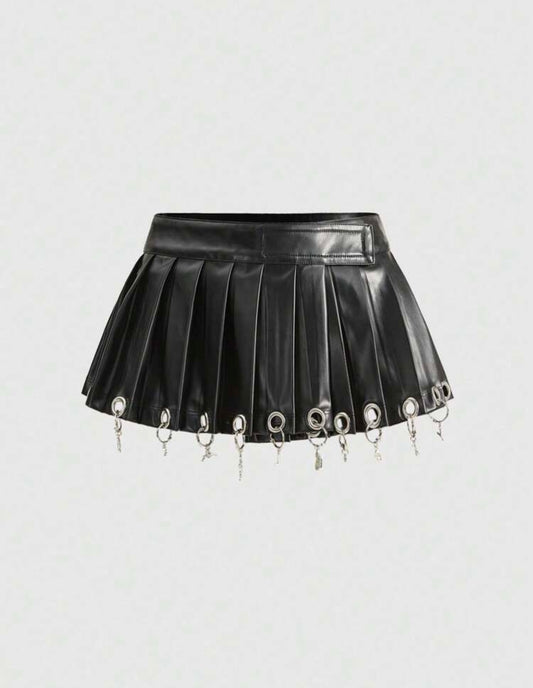 “Lather” Black Leather Skirt