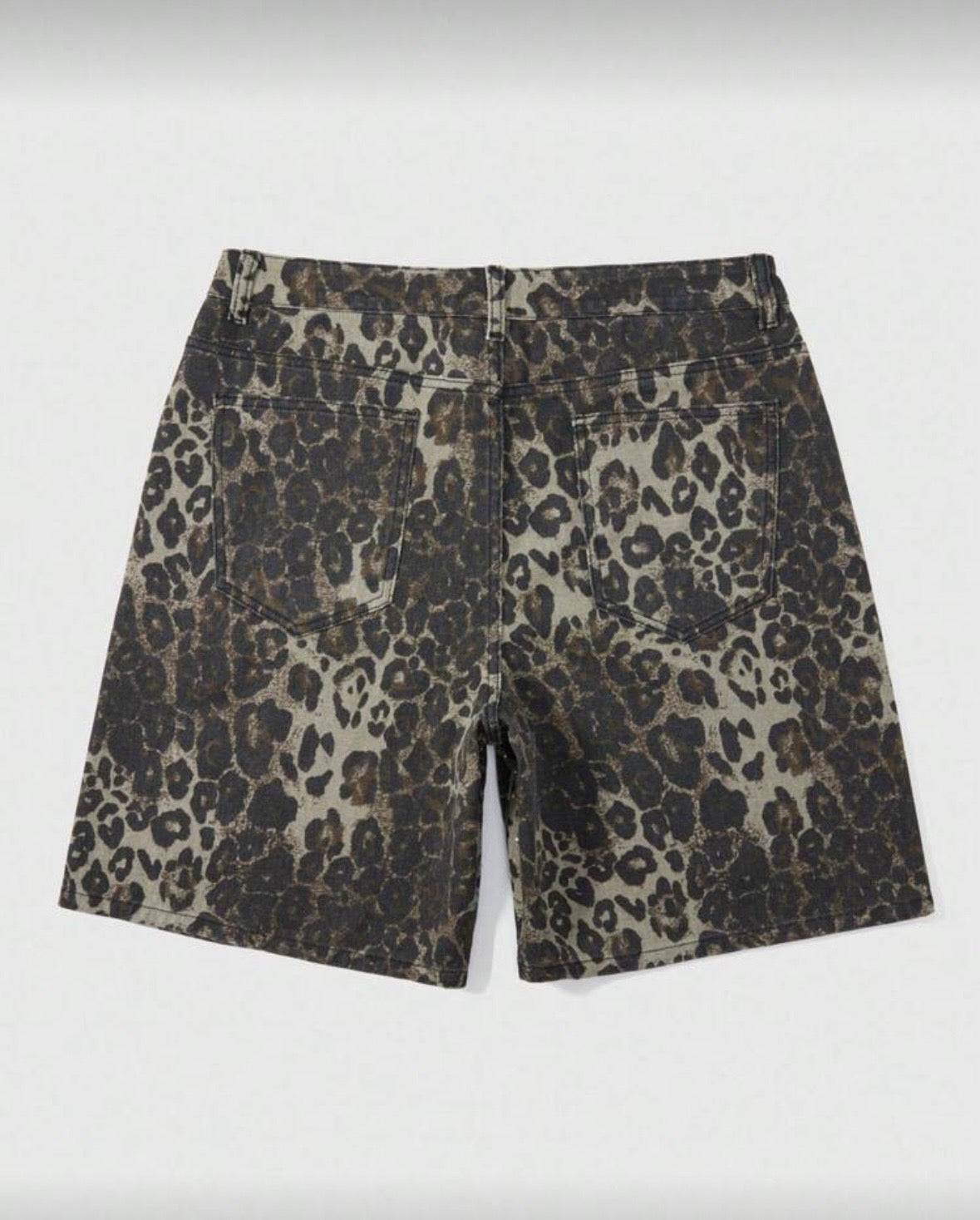 “Leopard Lane” Brown Jorts
