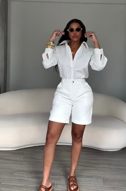“Booked & Busy” White 2 Piece Set