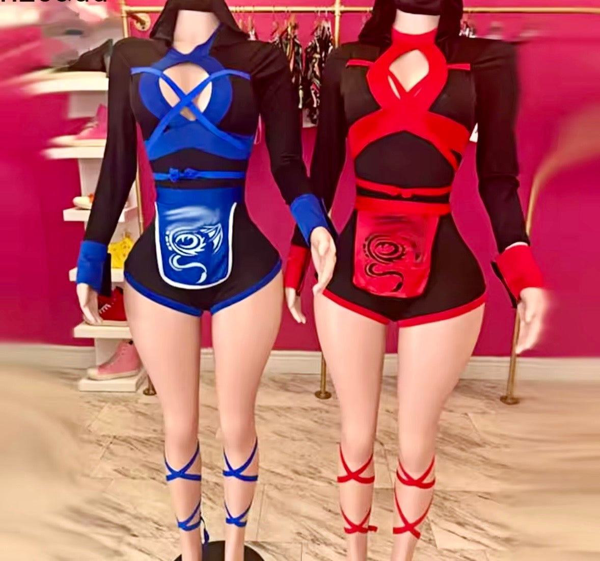 “Night Fight” Blue Romper 2 Piece Costume Set