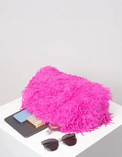 “Maddie” Hot Pink Furr Handbag