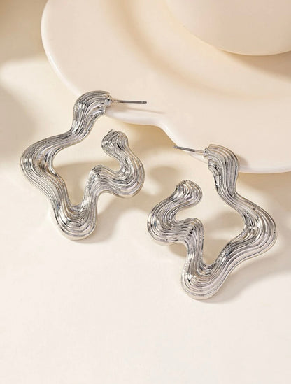 “Madeline” Silver Hoop Earrings