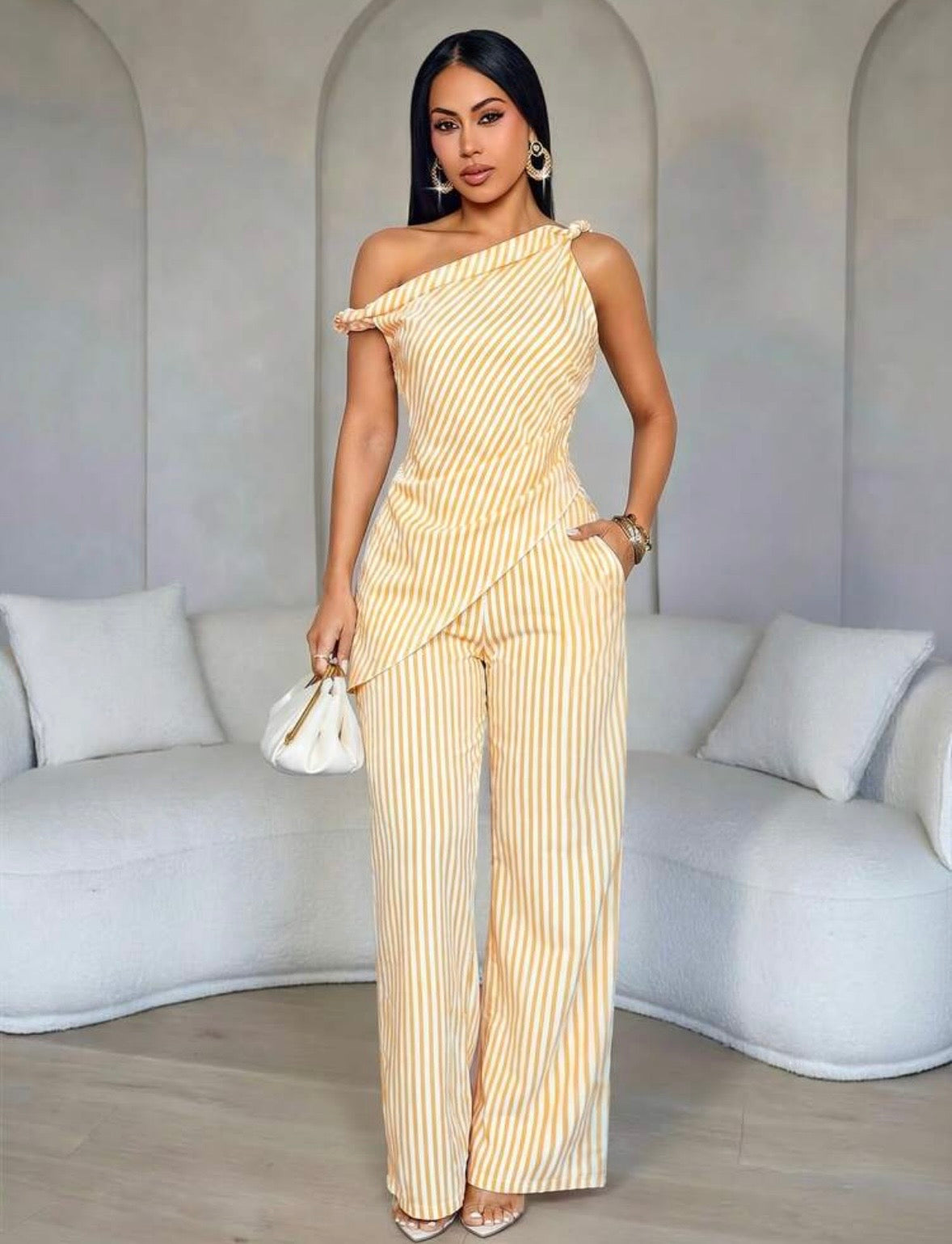 “Stella Stripes” Brown 2 Piece Set