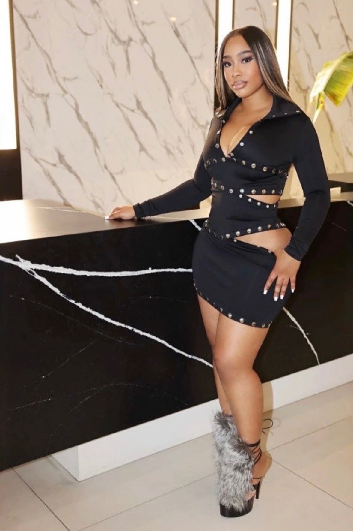 “So Tempted” Black Skirt Set