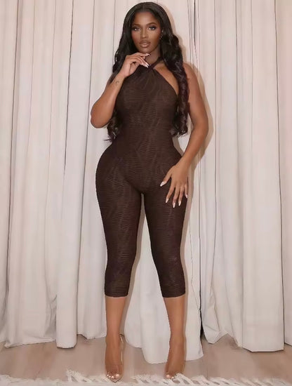 “Pyramid” Brown Romper