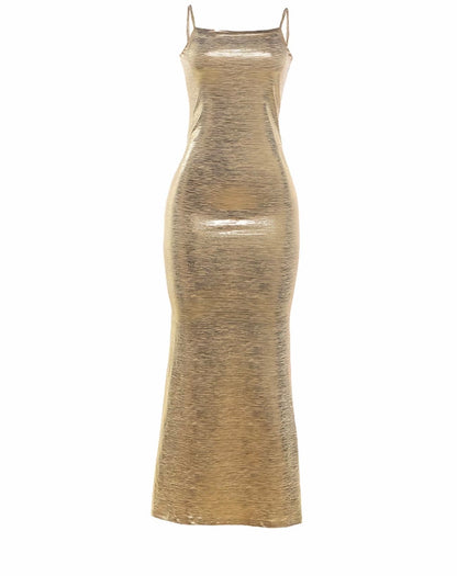 “Liquid Gold” Gold Dress