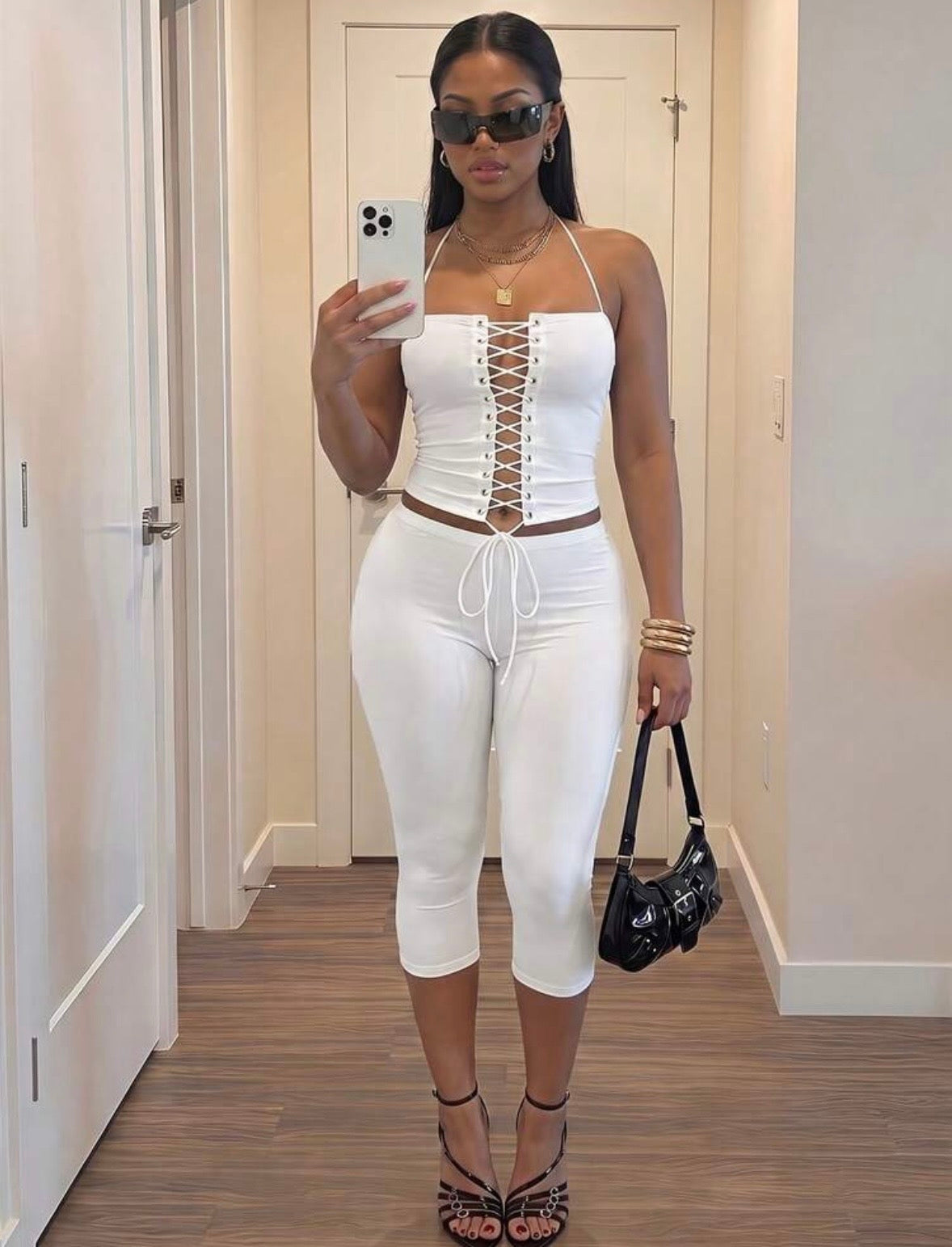 “Lorielle” White 2 Piece Set