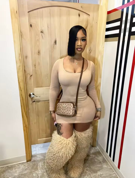 “Bobbi Bodycon” Brown Dress