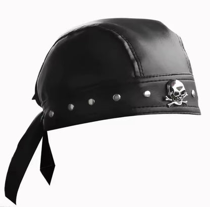 “Studded Cross” Black Biker Cap