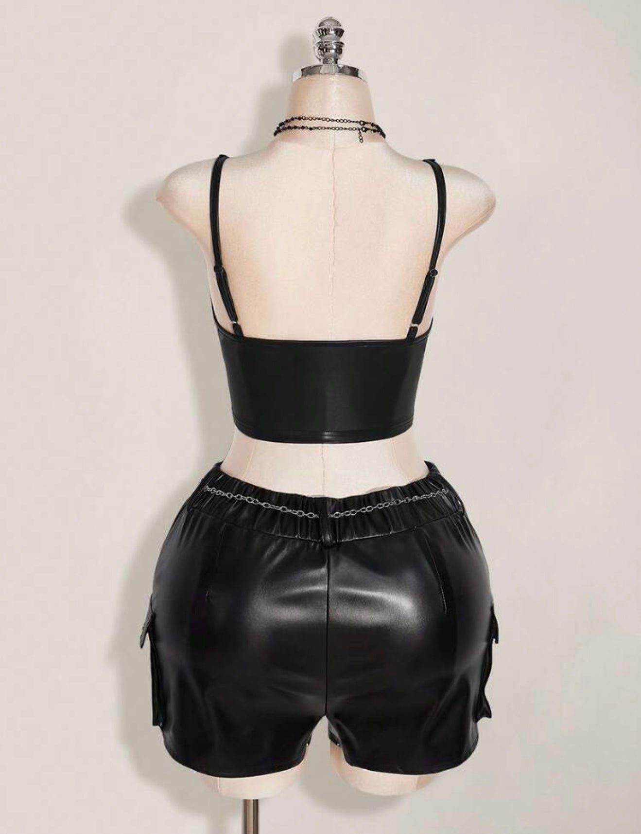 “Flame” Black Leather Top