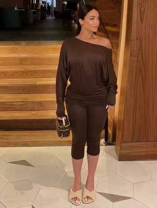 “Lisa” Brown 2 Piece Set