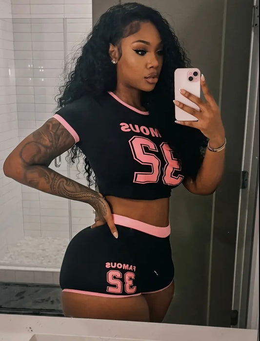 “Famous” Black 2 Piece Set