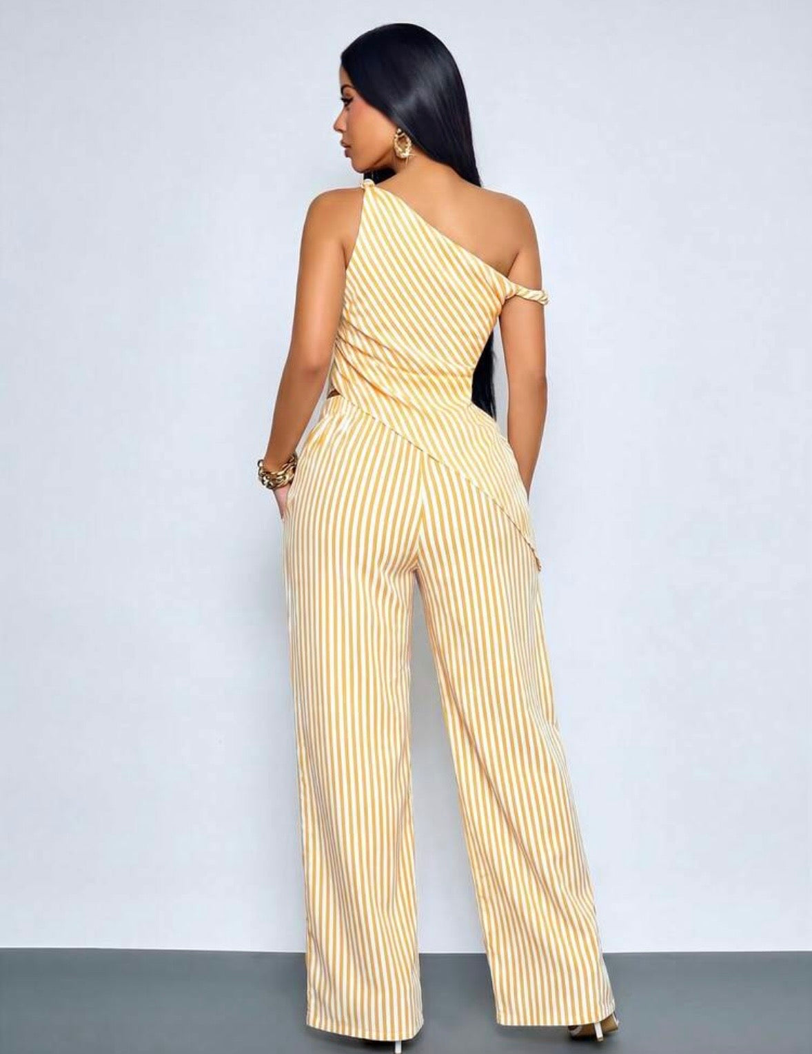 “Stella Stripes” Brown 2 Piece Set