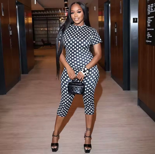 “ Miso” Black Polka Romper