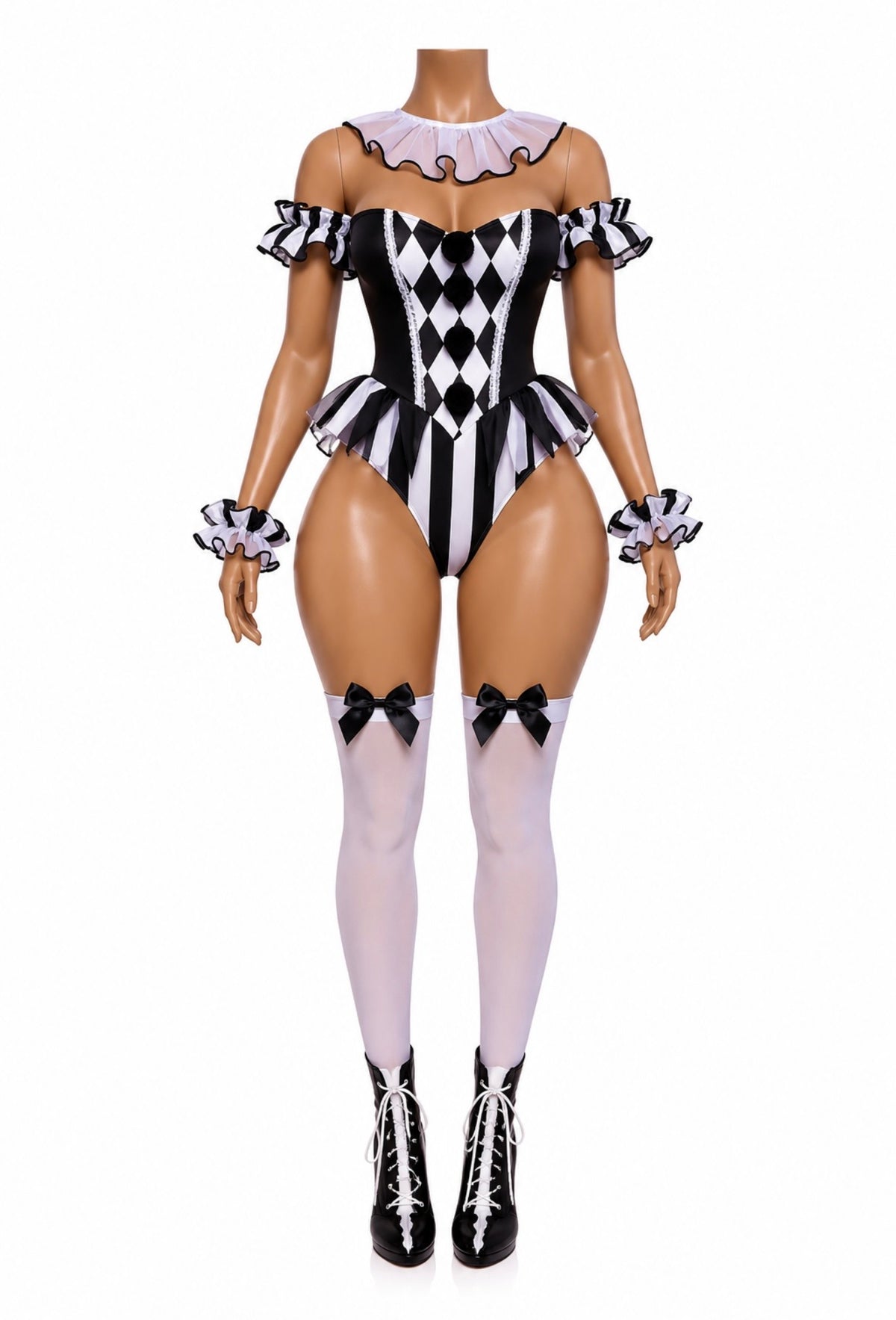 “Pretty Little Psycho” Multicolor Romper 4 Piece Costume Set