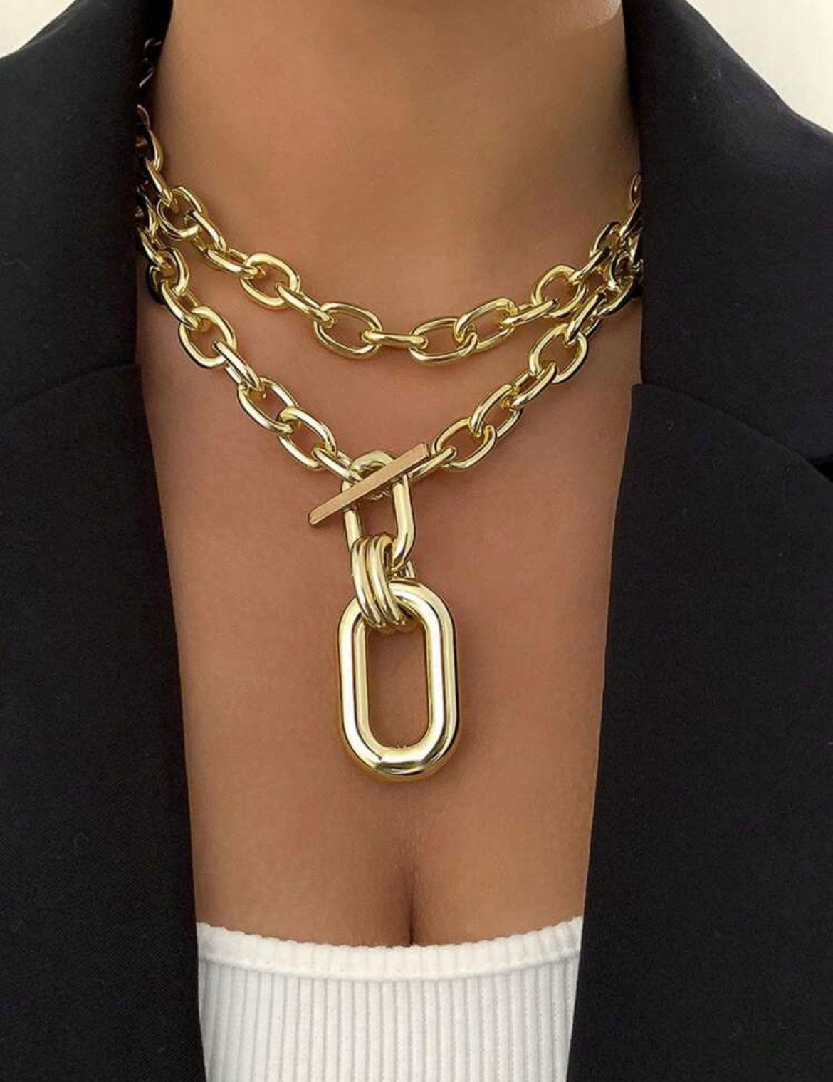 “Double Up” Gold Necklace