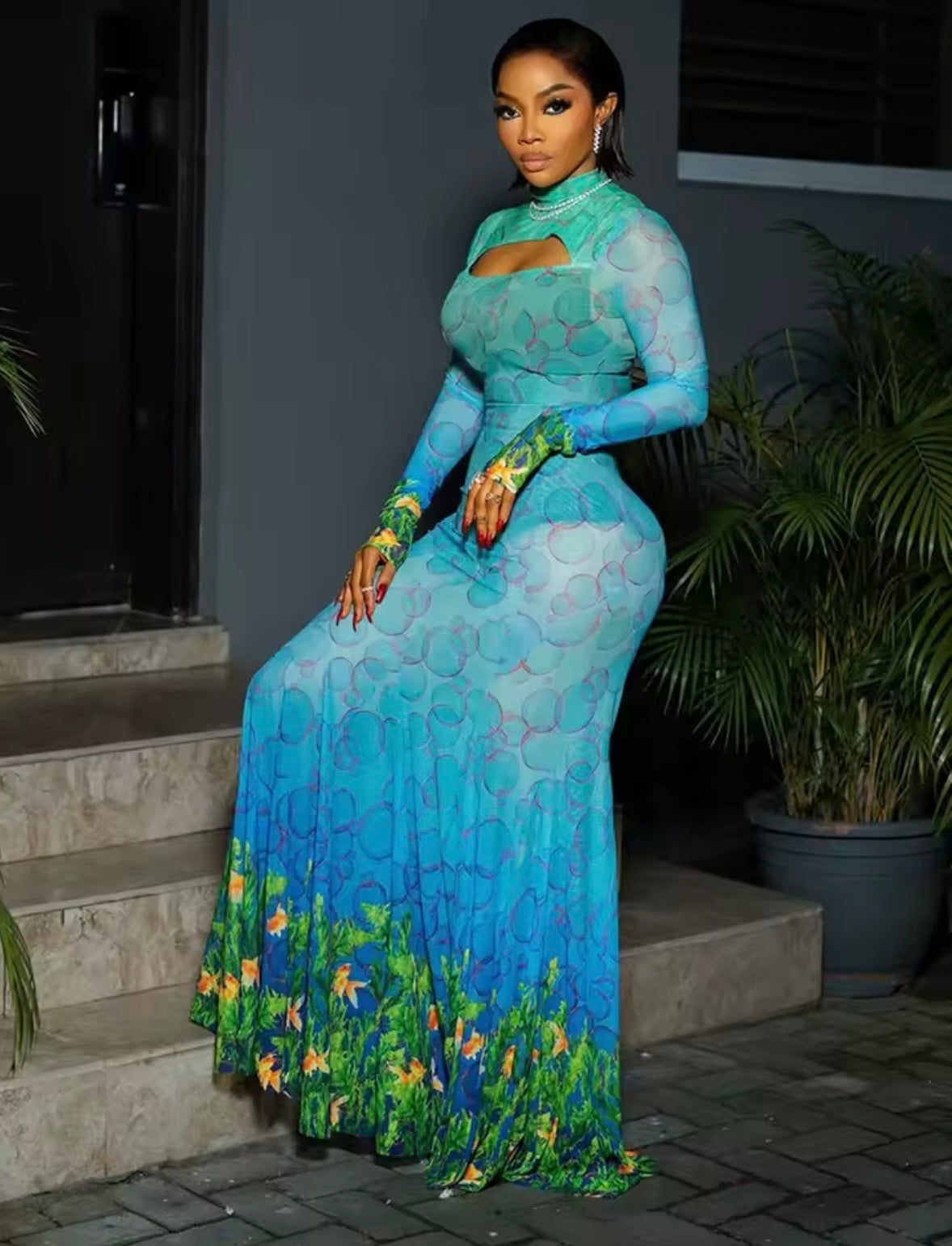 “Blue Streams” Dress