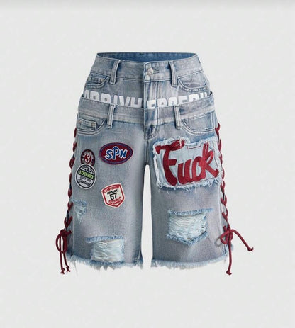 “Flick It” Blue Jean Jorts
