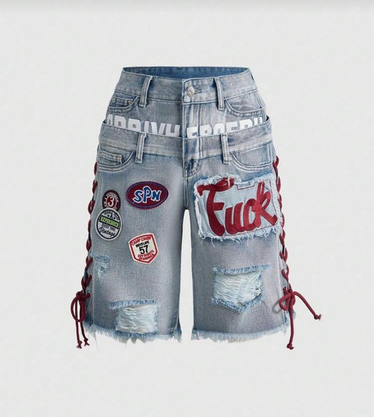 “Flick It” Blue Jean Jorts
