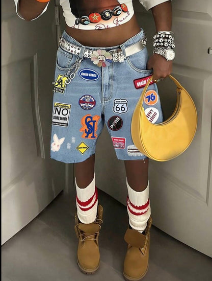 “Highway 66” Denim Jorts