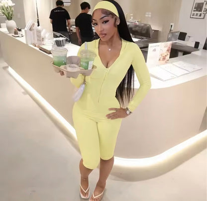 “Hoodied Hottie” Yellow 3 Piece Set