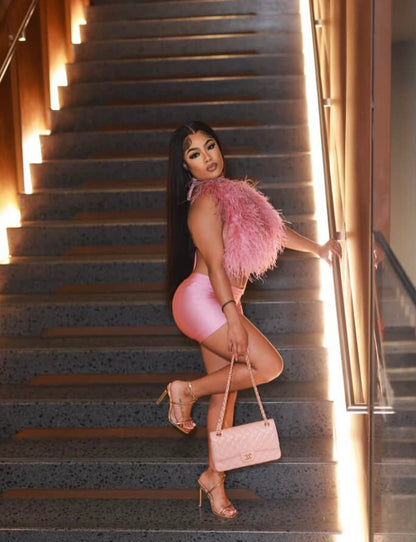 “Sacred Furr” Pink 2 Piece Set