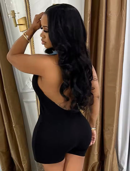 “Alexis” Black Romper
