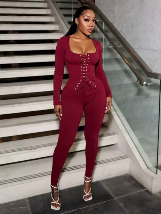 “Little Miss” Burgundy 2 Piece Set