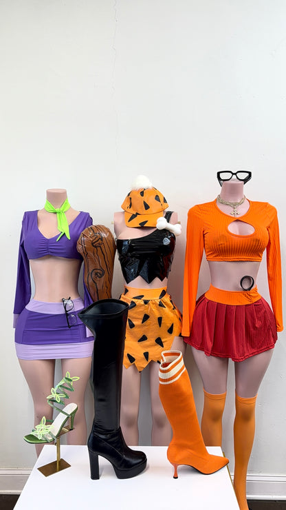 “Velma” Orange 4 Piece Costume