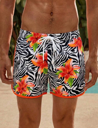 “Zebra Flows” Swim Trunks