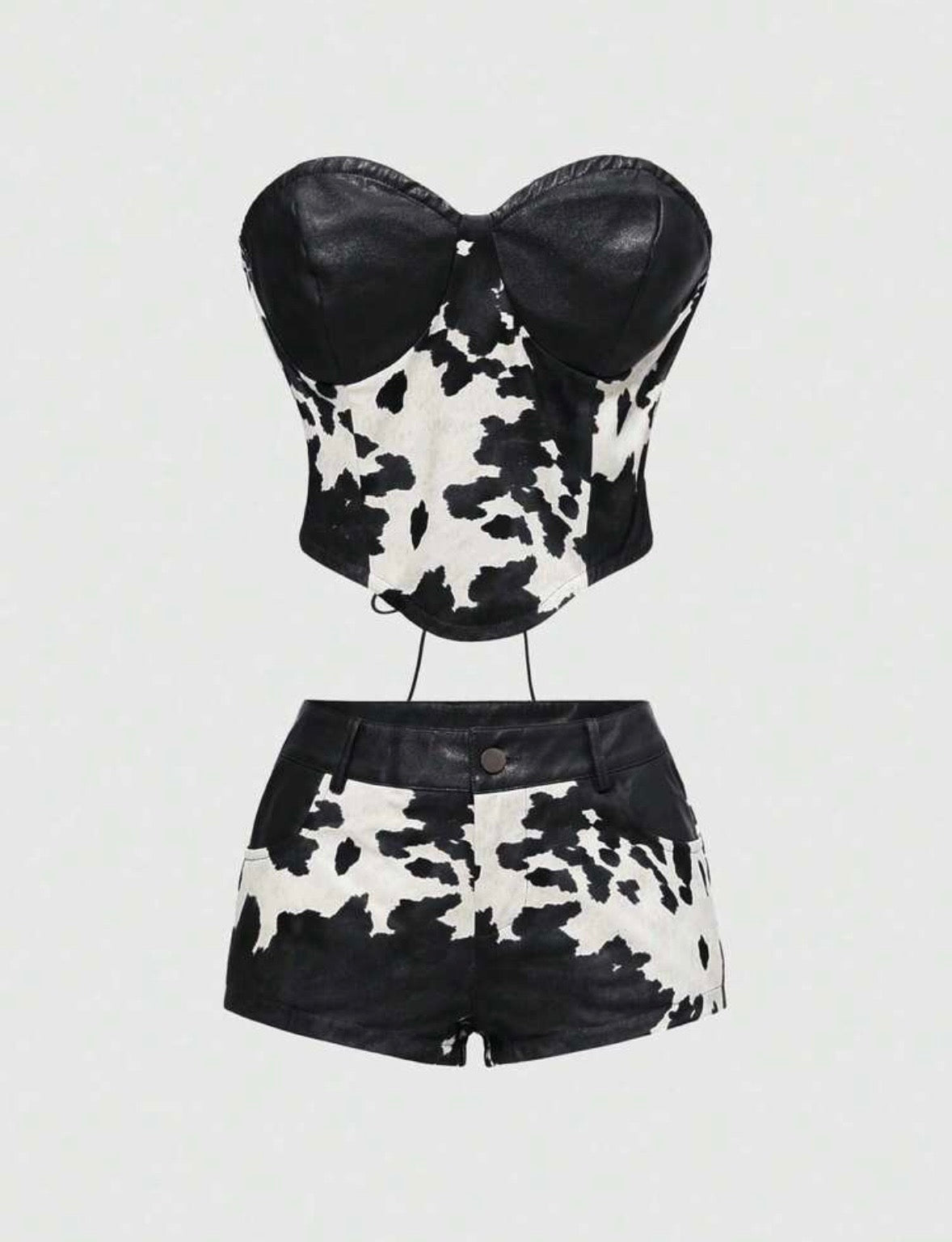 “Cowgirl” Black Leather 2 Piece Set