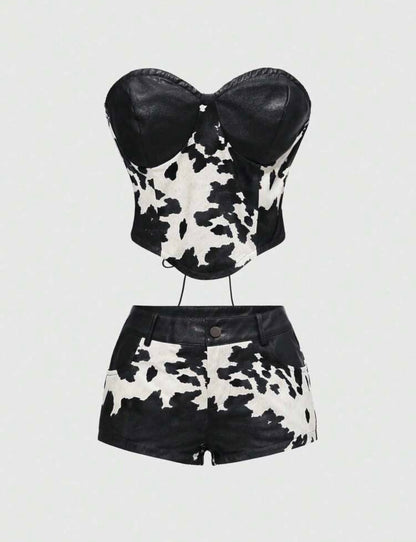“Cowgirl” Black Leather 2 Piece Set