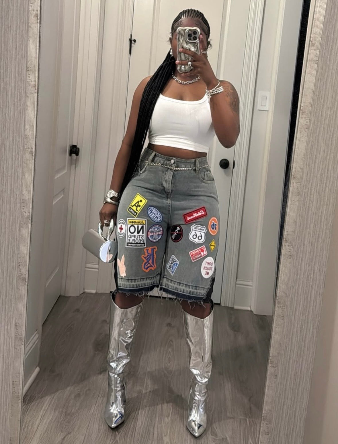 “Perky Patch” Jean Shorts