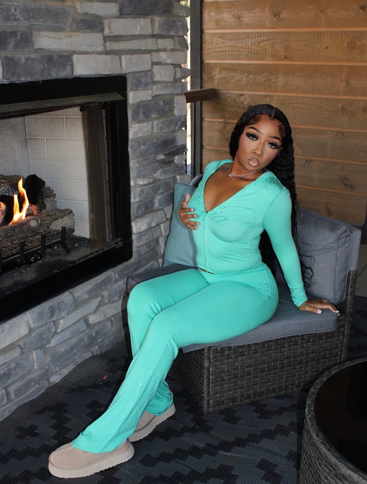 “Gia Is Me” Teal Blue 2 Piece Set