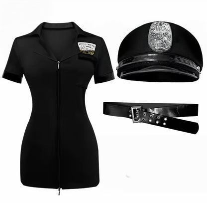 “Ms. Officer” Black 3 Piece Romper Set