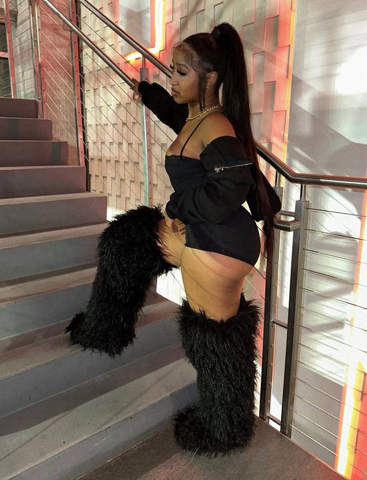 “Mongolian” Black Furr Boot