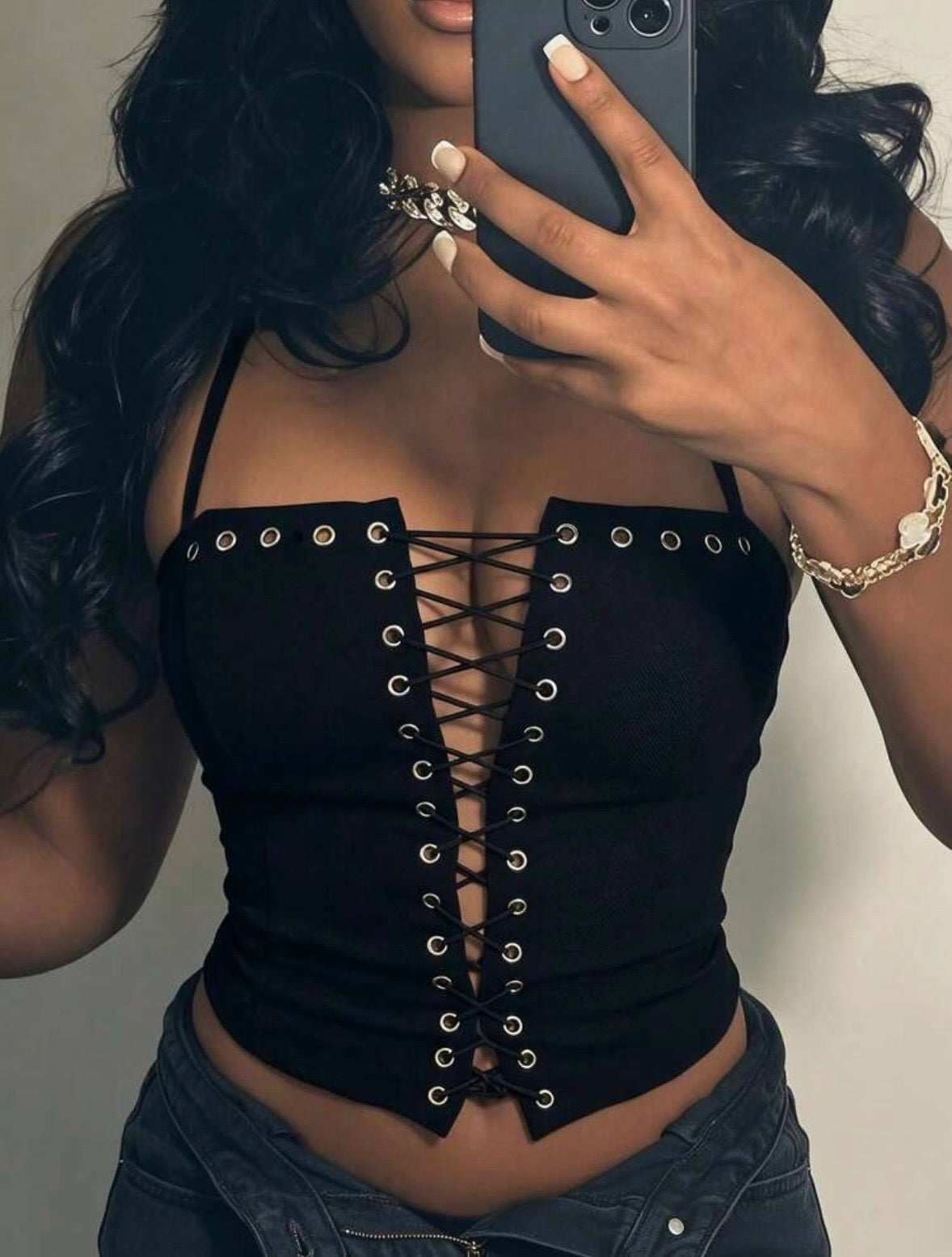 “Bondage Babe” Black Top