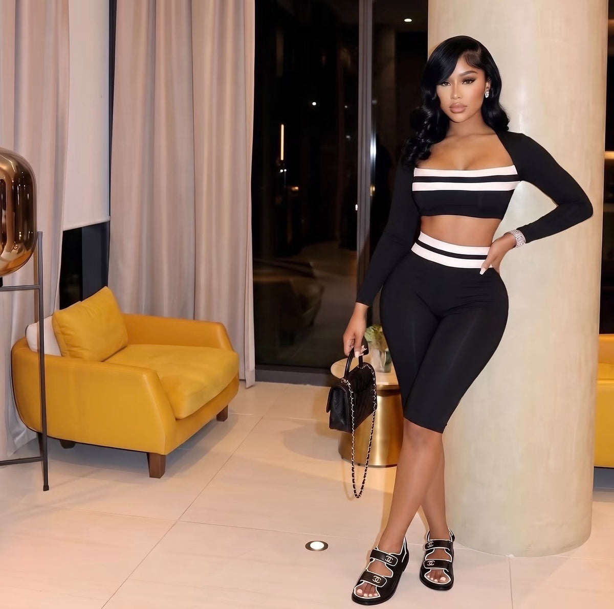 “Retro Rally” Black 2 Piece Set