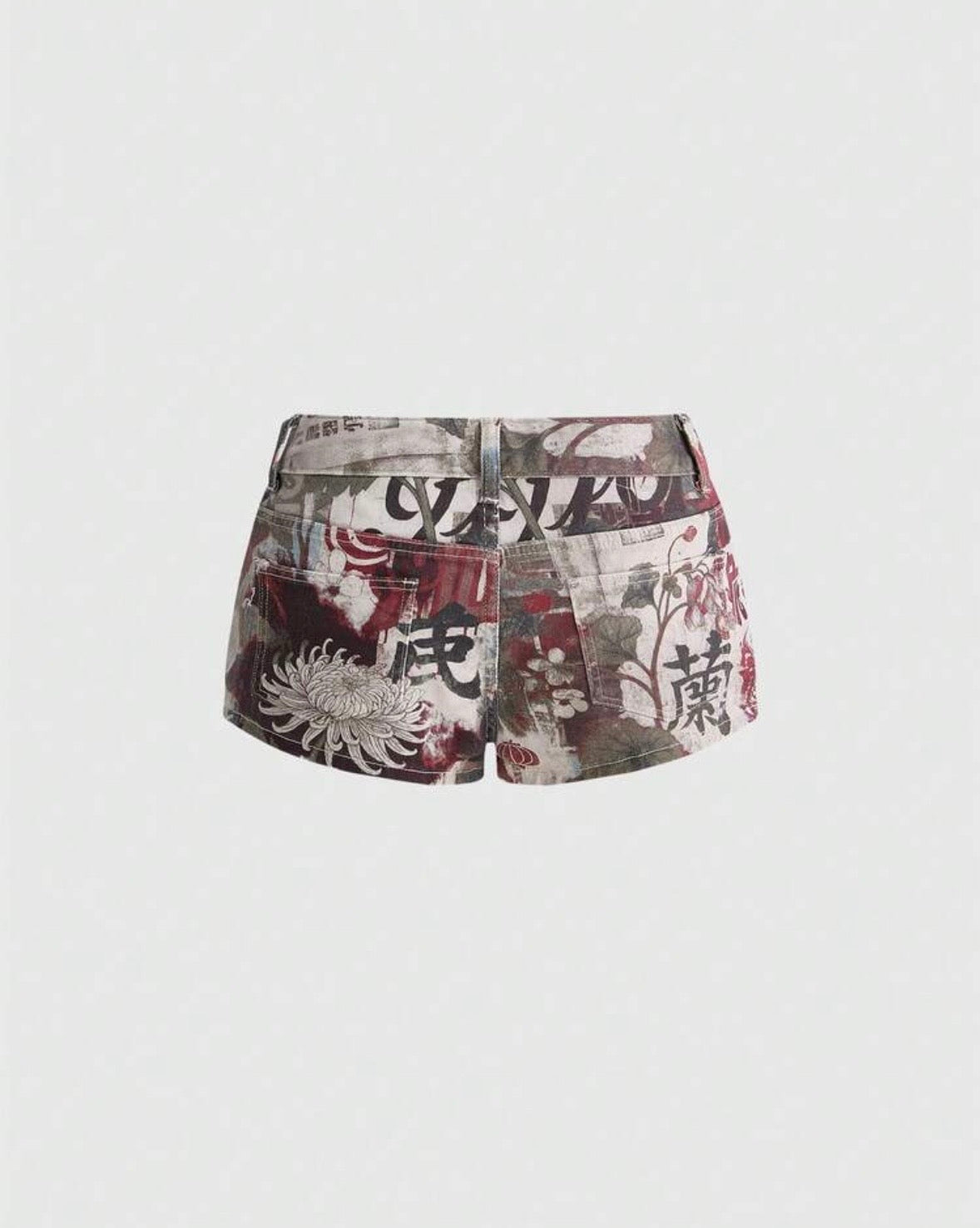 “China Town” Multicolor Denim Shorts