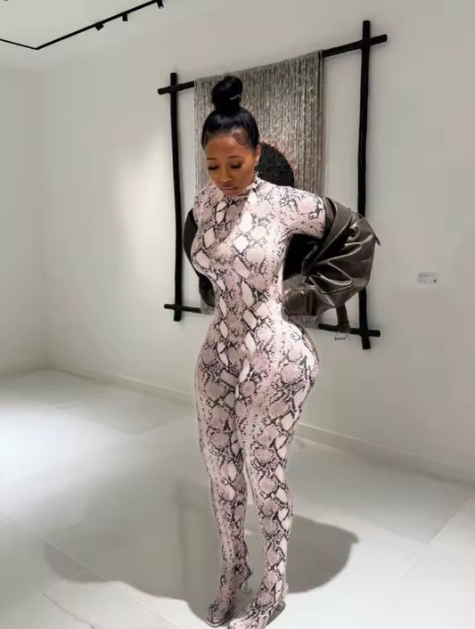 “King Cobra” Nude Jumpsuit