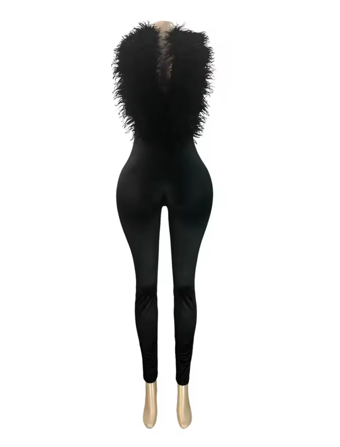 “Fancy Furr” Black Jumpsuit