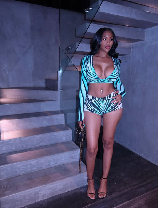 “Material Girl” Blue 2 Piece Set
