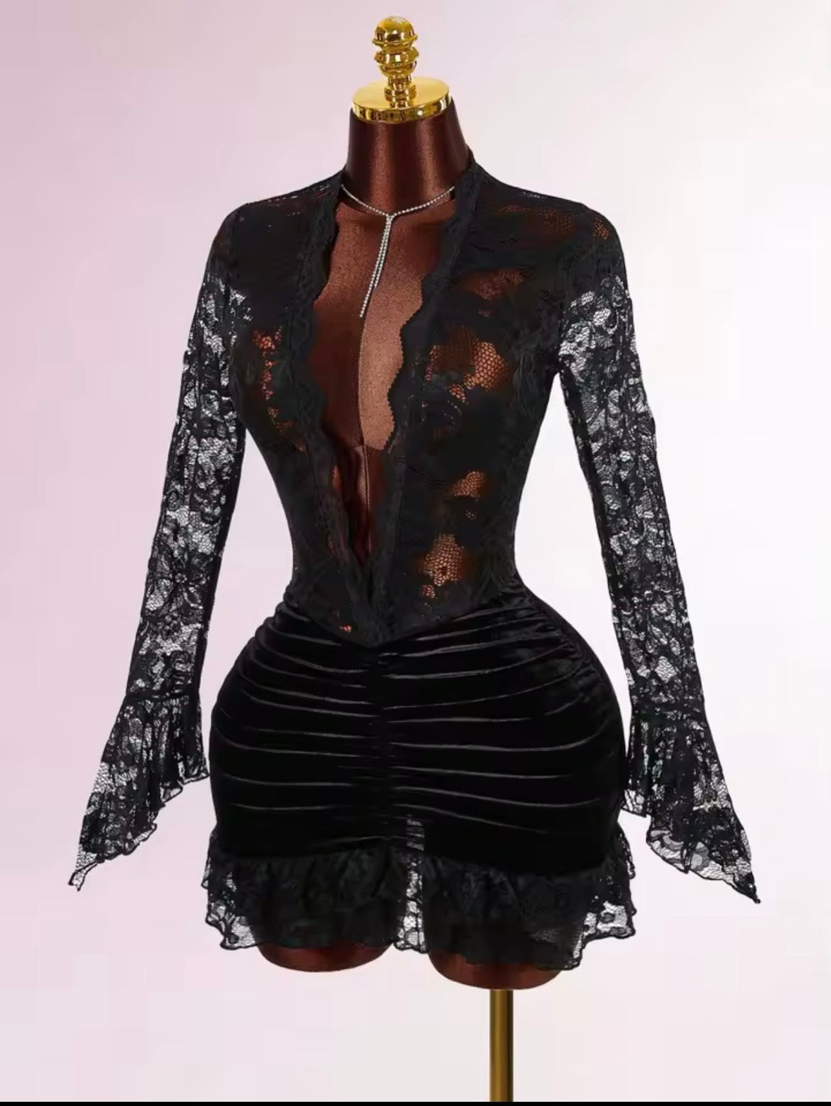 “Lindsey Lace” Black Dress