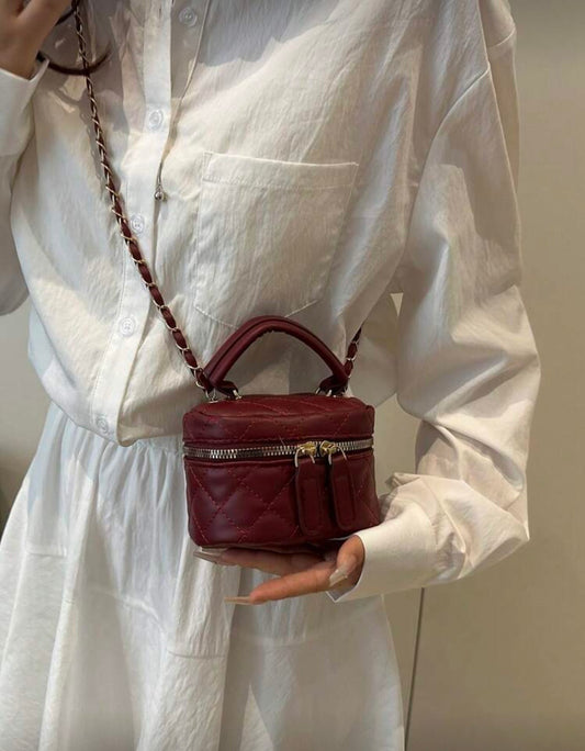“Times Square” Burgundy Handbag