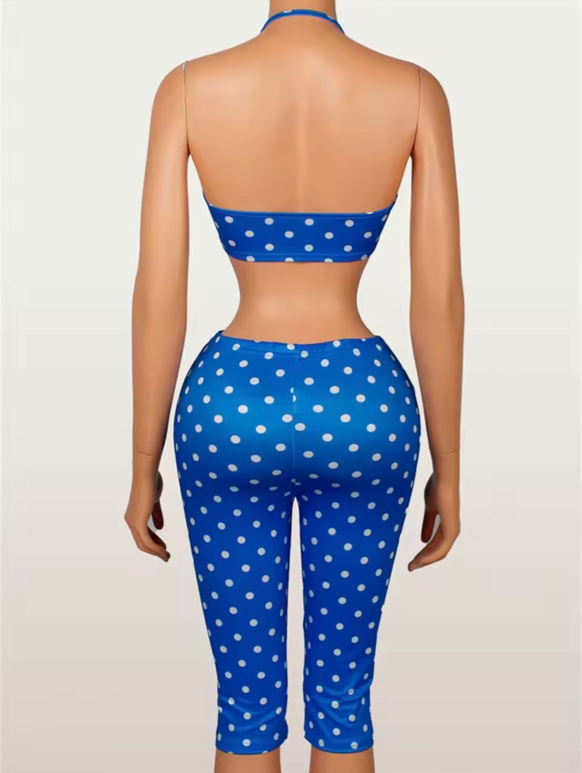 “Polka Mami” Blue 2 Piece Set