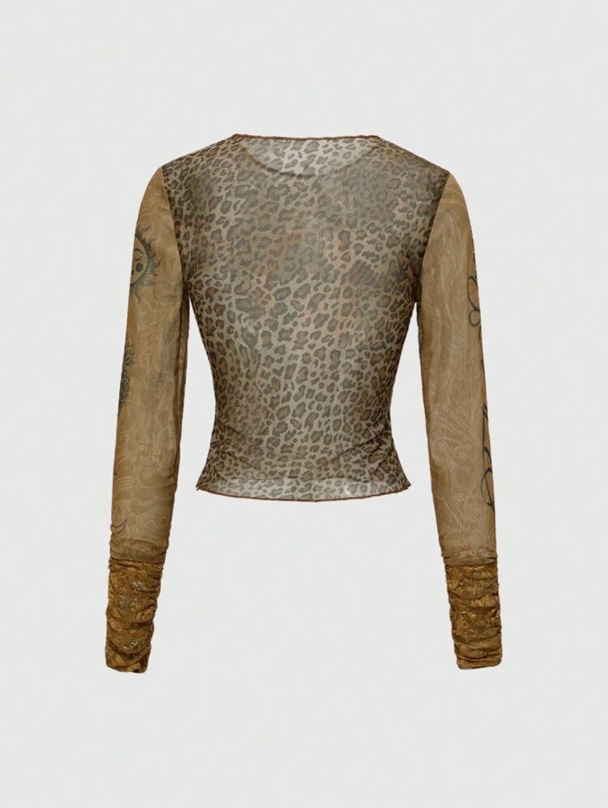 “Leopard English” Mesh Top