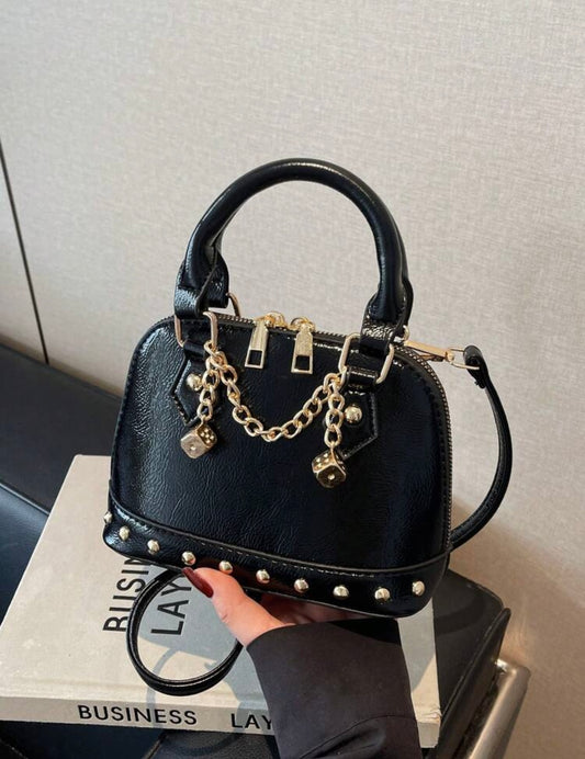 “Chain Game” Black Handbag