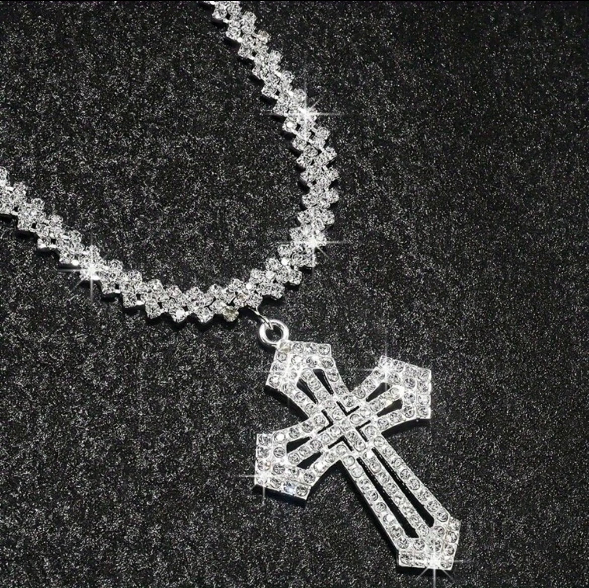 “Cross Him” Diamond Necklace